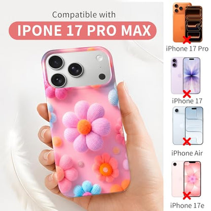Case Compatible with iPhone 17 Pro Max, 2025 Anti-Yellow Ultra Transparent Soft TPU Phone Case, Shockproof Anti-Slip Slim Lightweight Full Coverage Protective (Rainbow Flower) - color: Rainbow flower
