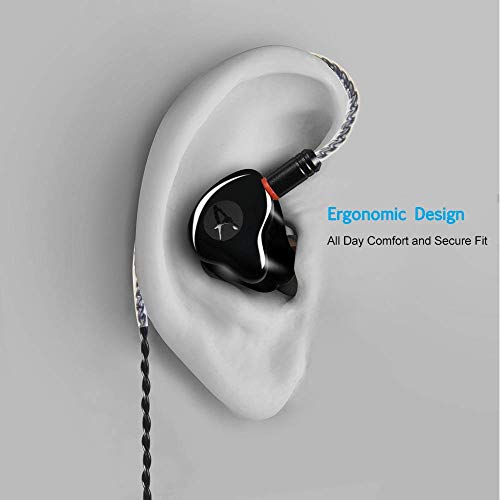 DEMAKE in Ear Monitor with Detachable 3.5mm Cable, with Mic - color: Black, size: With Mic
