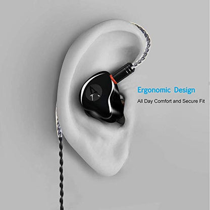 DEMAKE in Ear Monitor with Detachable 3.5mm Cable, with Mic - color: Black, size: With Mic