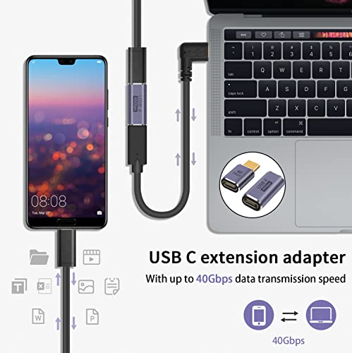 Poyiccot USB C 90 Degree Adapter 5 Style, 90 Degree USB C Adapter【100W PD /40Gbps/8K@60Hz 】 Right Angle Type C Extender Thunderbolt 4 Connector for Steam Deck, ROG Ally, MacBook, Smart Phone - style: usb c extension adapter 5pack