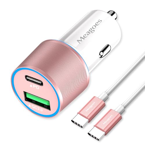 67.5W Pink Car Charger USB C Super Fast for iPhone 18 Pro Max/17/Android - color: Rose Gold, size: 3.3 ft