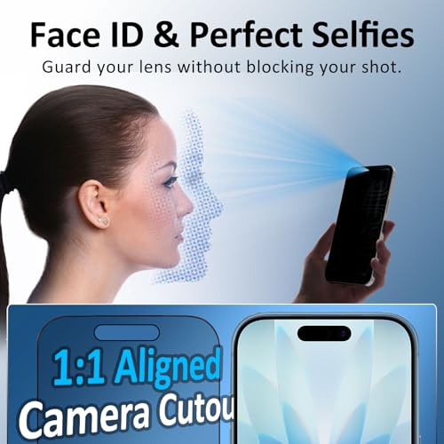 2 Pack 360 Privacy Screen for iPhone 17/17 Pro/16 Pro,Easy Install - size: 17/17 Pro/16 Pro