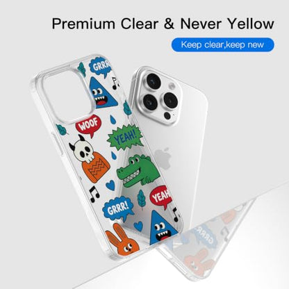 for iPhone 12 Pro Max Case, TPU, Drop Protect, Cartoon Sticker | Shockproof, Fade-resistant, Anti-yellow, Lens protection, Precise cutout, Slim grip, 24h Service, Fashion trends, Crocodile - color: Cartoon Sticker, size: iPhone 12 Pro Max