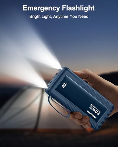 Portable Charger 27000mAh 30W Fast Charging Power Bank - color: Dark Blue, size: 27000Mah