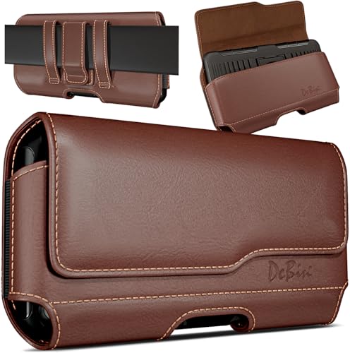 Case for Galaxy S25 Ultra, S24 Ultra 5G, S24 FE, S23 Ultra, S22 Ultra, S21 Ultra, Note 20 Ultra - Cell Phone Belt Holster with Clip Carrying Pouch Holder Cover Brown - color: Brown, size: Samsung Ultra