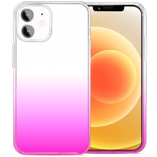 JJGoo Compatible with iPhone 12 Case & iPhone 12 Pro Case Clear Soft Transparent Shockproof Protective Slim Thin Bumper Phone Cover for 12 and 12 Pro - 6.1 inch, Pink Gradient - color: Gradient Pink