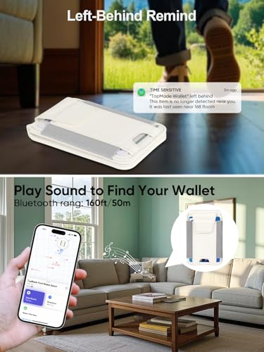 for MagSafe Wallet Works with Apple Find My, Strongest Magnetic Wallet - color: Milky White