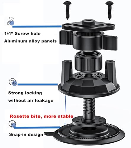 Heavy Duty 20mm Ball Mount Suction Cup, Windshield Suction Cup with Aluminum 20mm Ball for Bulletpoint Mounting Solutions