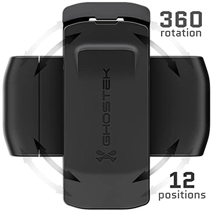 Ghostek UNIVERSAL HOLSTER with 360-Degree Swivel Belt Clip and Built-In Kickstand Designed to Fit Any Phone or Case up to 3.7-IN Wide with Rubberized Sides to Keep Your Device Secure (2nd-Gen) (Black)