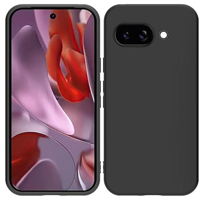 TENOC Phone Case for Google Pixel 9a, Black Case Anti-Fingerprint Protective Bumper Matte Cover for 6.3 Inch