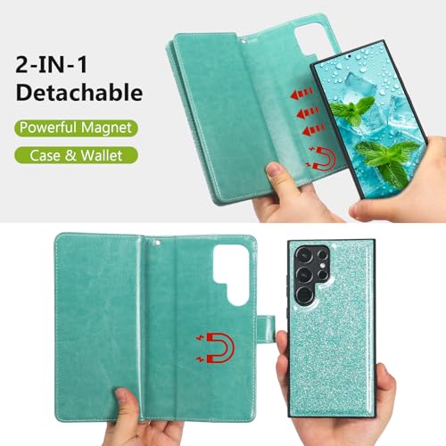 Varikke for Galaxy S25 Ultra Wallet Case Magnetic Detachable, Mint Green - color: Mint, size: Galaxy S25 Ultra 6.9"