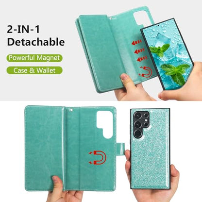 Varikke for Galaxy S25 Ultra Wallet Case Magnetic Detachable, Mint Green - color: Mint, size: Galaxy S25 Ultra 6.9"