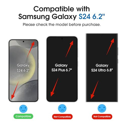 amFilm OneTouch for Samsung Galaxy S24 Screen Protector 6.2" Tempered Glass - size: S24-6.2"