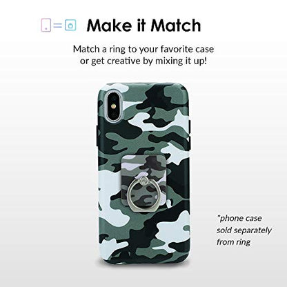 Velvet Caviar Cell Phone Ring Holder - Finger Ring & Stand - Improves Phone Grip Compatible with iPhone, Galaxy and Most Cases (Except Silicone/Leather) - Green Camo - color: Green Camo