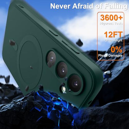 for Galaxy A15 5G Case,Magnetic,Wireless Charging,Slim Dark Green | Soft TPU Silicone Cover Phone Case for Samsung Galaxy A15 5G,Dark Green - color: Dark Green