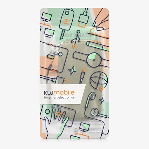 kwmobile Universal Phone Pouch Size XL - 6.7/6.8" - Neoprene Smartphone Pouch with Zip - Water-Repellent Mobile Phone Case - Sleeve in Gray Green