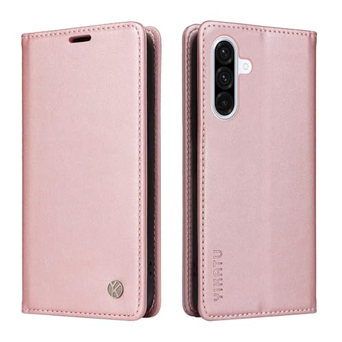 Compatible with Samsung Galaxy S25 FE Wallet Case PU Leather Flip Folio Case with Card Holder Magnetic Closure Shockproof Protective Phone Cover Rose Gold - color: Rose Gold, size: Samsung S25 FE