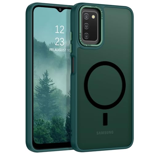 GUAGUA for Samsung Galaxy A03s Case Compatible with MagSafe Magnetic Cases Translucent Matte Back Slim Skin Feeling Anti-Scratch Shockproof Protective Phone Case for Samsung Galaxy A03s 6.5'', Green - color: Green, size: for Samsung A03s