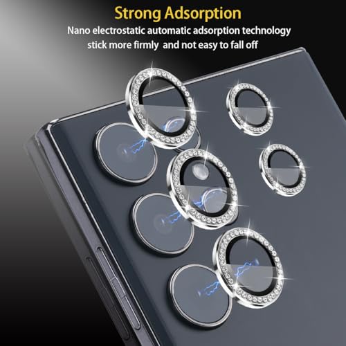 Camera Lens Protector for Samsung Galaxy S25 Ultra, Diamond Silver - color: Diamond Silver