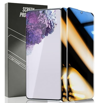 2 Pack Privacy Screen Protector for Samsung Galaxy S20 Ultra, Anti-Spy Tempered Glass, 9H Anti-Scratch, Case Friendly - size: for Galaxy S20 Ultra Privacy