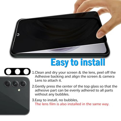 Slanku for Samsung Galaxy A54 5G Privacy Screen Protector Tempered Glass - color: Black