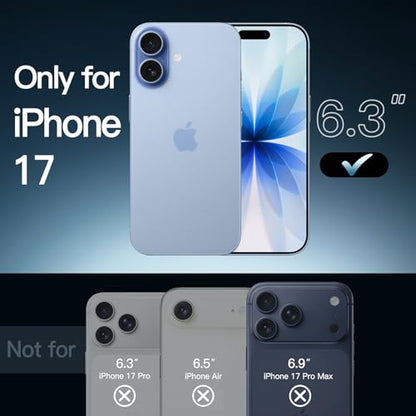JETech Case for iPhone 17, Anti-Yellowing, Mist Blue | Shockproof Protection, Scratch Resistant Hard PC Back, Durable Transparent TPU Bumper - color: Mist Blue, size: iPhone 17