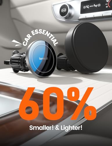 Lamicall 15W for MagSafe Car Mount Charger Vent Dashboard 360° for iPhone - color: NEW Upgraded - Silver