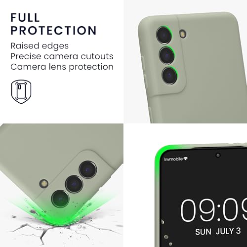 kwmobile Case Compatible with Samsung Galaxy S21 Case - Protective Slim TPU Phone Cover - Soft Matte Finish - Gray Green - color: gray green, size: Galaxy S21