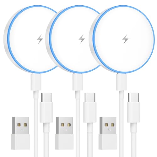 Magnetic Charger 3 Pack 15W Magnetic Wireless Charger Fast Charging Pad Compatible with iPhone 17/16/15/14/13/12 Series & AirPods 4/3/2/Pro Charging Pad with Dual Ports - color: White, size: 3Pack