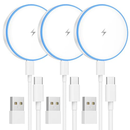 Magnetic Charger 3 Pack 15W Magnetic Wireless Charger Fast Charging Pad Compatible with iPhone 17/16/15/14/13/12 Series & AirPods 4/3/2/Pro Charging Pad with Dual Ports - color: White, size: 3Pack