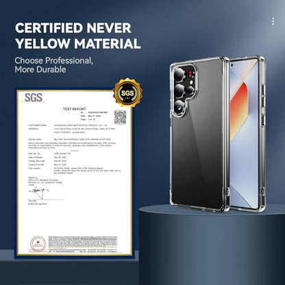DEERLAMN Clear Case for Samsung Galaxy S25 Ultra, Military Grade Drop Protection Anti-Scratch Transparent Ultra Slim Non-Yellowing Shockproof Protective Phone Cover - size: Samsung Galaxy S25 Ultra