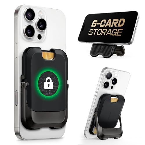SUPCASE for MagSafe Wallet with Stand, Hold 6 Cards, Carbon Black - color: Carbon Black
