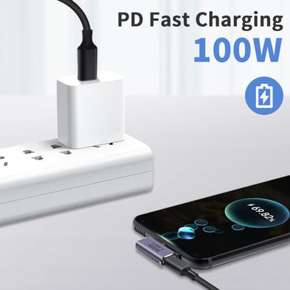 Duttek USB C Right Angle Adapter 40G (Two Styles), 90 Degree USB C Male to Female Adapter for Steam Deck, MacBook, Meta Quest, Phone - style: Right Angle USB C+USB C 90 Degree Adapter