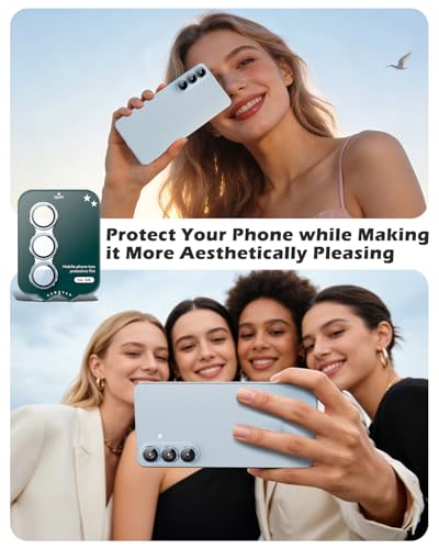 CloudValley for Samsung Galaxy S26 Camera Lens Protector, 9H Tempered Glass + Aluminum Alloy Lens Protective Ring Ultra-HD Tempered Glass Cover,Blue - color: Blue
