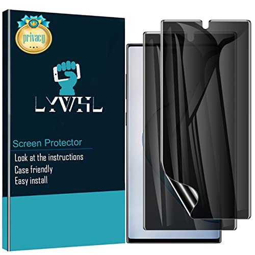 LWYHL 2 Pack Note 10 Plus Privacy Screen Protector, Anti-Spy Black Flexible TPU Film for Samsung Galaxy Note 10+ [Support Fingerprint ID] Full Adhesive Easy Install Accessories Case Friendly - size: Samsung Galaxy Note 10 Plus