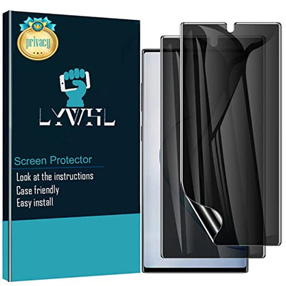 LWYHL 2 Pack Note 10 Plus Privacy Screen Protector, Anti-Spy Black Flexible TPU Film for Samsung Galaxy Note 10+ [Support Fingerprint ID] Full Adhesive Easy Install Accessories Case Friendly - size: Samsung Galaxy Note 10 Plus