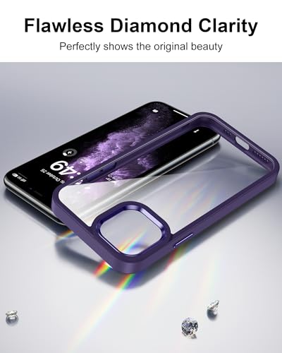 HOOMIL Case for iPhone 11 Pro Max 6.5-Inch, Non-Yellowing, Drop Protection, Anti-Scratch Transparent Hard Back Phone Cover - Purple - color: Dark Purple, size: iPhone 11 Pro Max