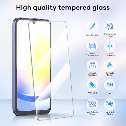 4+4 for Samsung Galaxy A25 5G Screen Protector Camera Lens Protector - size: Galaxy A25