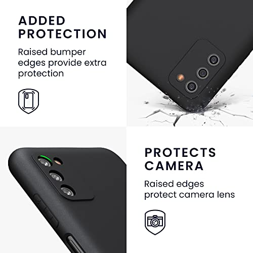 kwmobile Case Compatible with Samsung Galaxy A03s Case - Soft Slim Protective TPU Silicone Cover - Black Matte - color: black matte