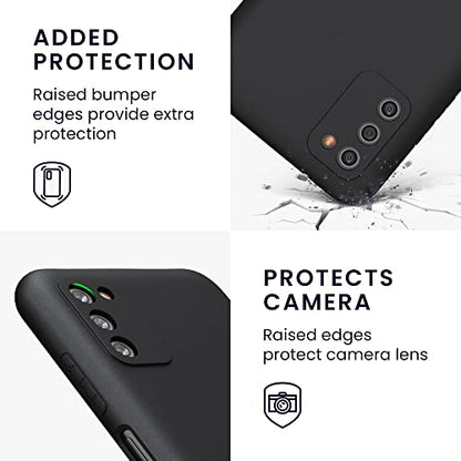 kwmobile Case Compatible with Samsung Galaxy A03s Case - Soft Slim Protective TPU Silicone Cover - Black Matte - color: black matte
