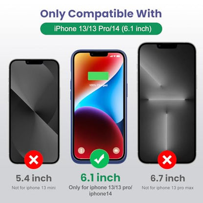 Battery Case for iPhone 14/13/13 Pro (6.1 Inch),Upgraded 7500mAh Ultra-Slim Portable Charging Case Rechargeable Protective Extended Battery Pack for iPhone 14/13/13 Pro Charger Cover-Blue - color: Blue