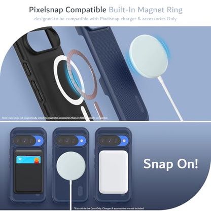 TUDIA MergeGrip [Compatible with Magsafe & Pixelsnap] Cases for Google Pixel 10 / Pixel 10 Pro Case 2025 – [Military Grade Drop Tested] Dual Layer Slim Shockproof Heavy Duty Protection - Indigo Blue - color: Indigo Blue, size: Pixelsnap 10 / 10 Pro
