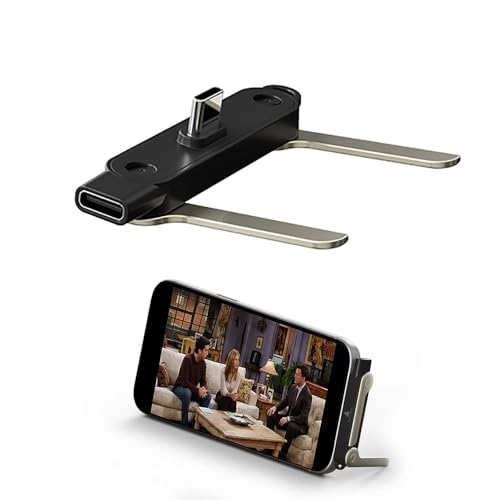 USB c Cable Right Angle,Foldable Bracket Data Cable，for iPhone 17 Series, Samsung Galaxy S25 S24 Ultra etc (2Pack Black Bracket Adapter) - style: 2Pack Black Bracket Adapter