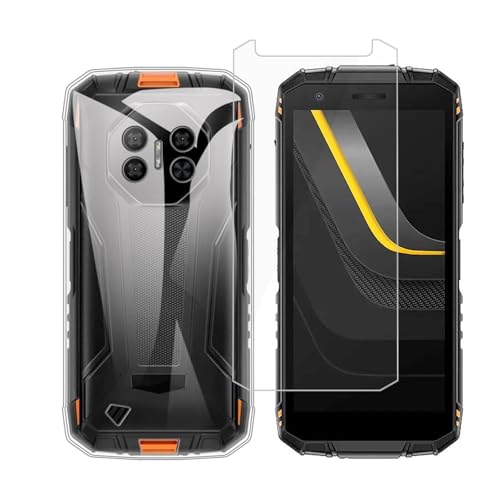 Case for Doogee Fire 3 Ultra Phone Case with Tempered Glass Screen Protector,Silicone Soft Flexible Bumper Shockproof TPU Protective Cover-Clear - color: Clear, size: Doogee Fire 3 Ultra