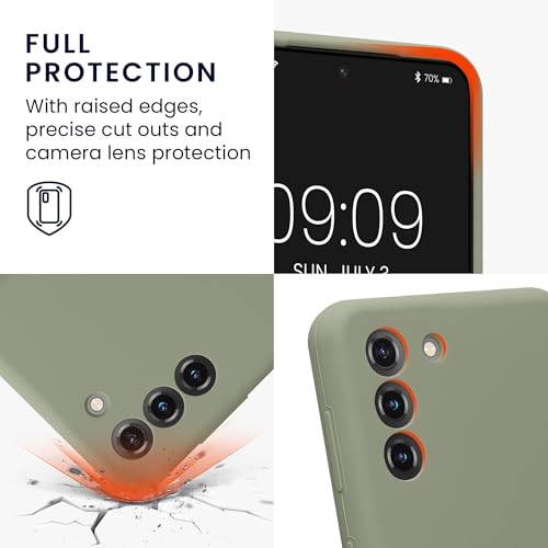kwmobile Case Compatible with Samsung Galaxy S21 Case - Slim TPU Silicone Phone Cover - Soft Touch Finish - Gray Green - color: gray green, size: Galaxy S21