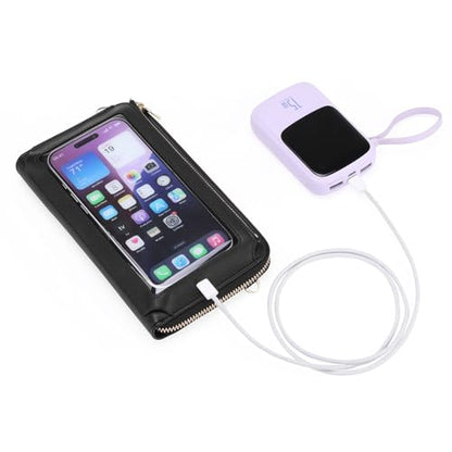 GOIACII Phone Purse Crossbody Bags for Women Small Travel Wallet Touch Screen RFID Blocking - color: A01 Black