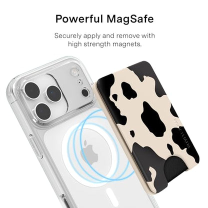 VELVET CAVIAR compatible with MagSafe Wallet - Magnetic Card Holder - color: Cow Print