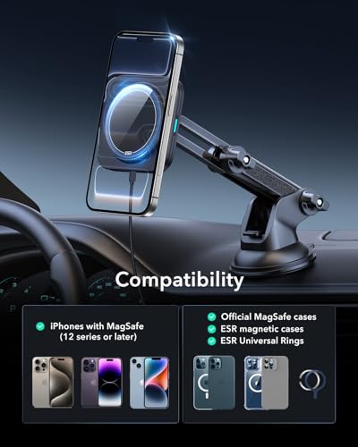 ESR for 15W MagSafe Car Mount Charger for iPhone Duo/18 Pro/17-12, S26/S25