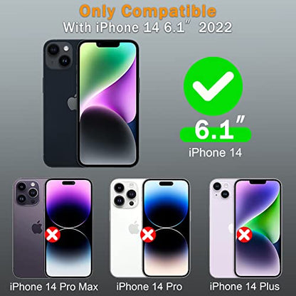 Rugged Phone Case for Apple iPhone 14, with Belt Clip Holster & Kickstand Heavy Duty Shockproof Protective Full Body Case Cover for iPhone 14 6.1 inch Phone(Black) - color: Black