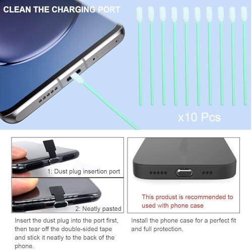 Anti Loss Dust Cover, Dust Plug for Lightning, Suitable for iPhone 14 13 12 11... Equipped with Simple Cleaning Tools